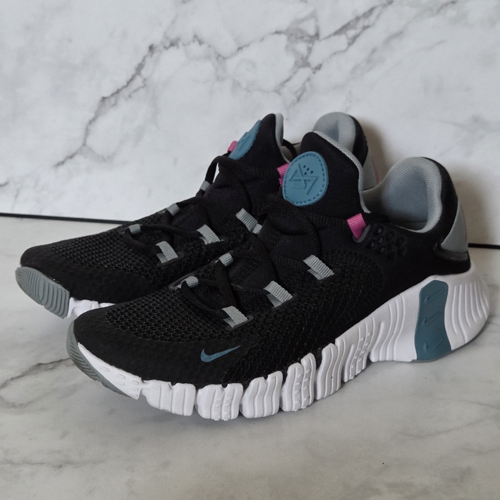 Nike W Free Metcon 4 Women Training Sneakers Shoes Black/Noise Aqua Size 7 - Picture 4 of 9